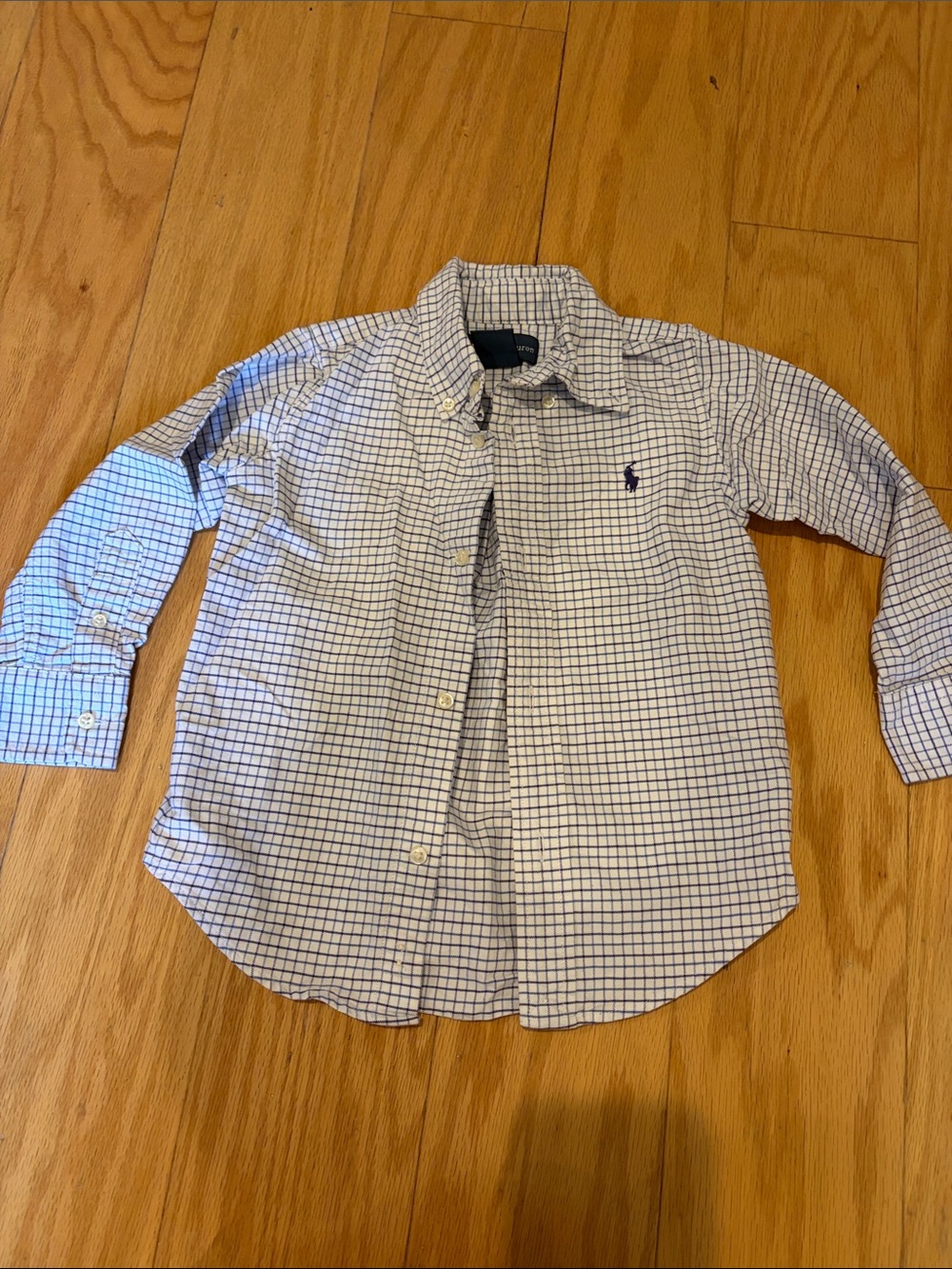 Polo by Ralph Lauren White and Navy Check Long-Sleeve Button-Down Shirt